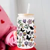 Raamstickers Vlinder Bloemen UV DTF Transfer Sticker Voor De 16 oz Libbey Bril Wraps Flessen Cup DIY Waterdicht D12986