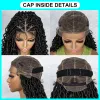 Perruques synthétiques de perruque en dentelle complète perruques tressées pour femmes noires noue sans perruque tresse tresse de cheveux wavy wavy tresses wigs wigs