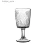 Vinglas för franska vintage präglade texturerade blad röda vinglas Färska champagneglas för hemmagruppen vinglas L240323