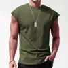 Mens New Sleeveless T-shirt Summer Leisure Sports Loose Short Sleeve Underlay Shirt