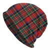 Beralar Klasik İskoç Tertan Ekose Kafa Beanies Caps Unisex Kış Sıcak Örme Şapka Geometrik Doksama Kontrolü Bonnet Şapkaları Kayak Kapağı