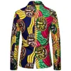 Ethnic Style Multicolor Printed Blazers for Men African Clothing Linen Elegant Ternos Social Masculino Mens Suits Jackets 240313