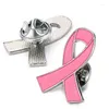 Brooches 5 Pieces Ribbon Brooch Pin Lapel Corsage Alloy Material For Breast Cancers And AIDS Awareness