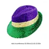 ベレー帽のスパンコールfedora hat mardi gras celebration partyアクセサリーカーニバルの装飾