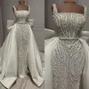 Элегантное женское свадебное платье с квадратным вырезом без рукавов, свадебное платье с жемчугом и бантом, съемное платье со шлейфом на заказ, платье de novia