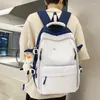 Sırt çantası Japon tarzı öğrenci ayarlanabilir kayışlar okul çok cepli yastıklı büyük kapasiteli gündelik kaydırma kitap çantası