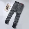 Wthin LEE Heren elastische jeans losse zakelijke rechte broek Trendy merk jeugd