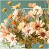 Decoratieve Bloemen Kransen Chrysant Kunstbloem Feest Uitstekend Cadeau Woondecoratie Roos Muur Drop Levering Tuin Feestelijk Otryu