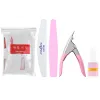 Kits 500st Long Coffin Stiletto French Fake Nails Kit Clear Half Full Cover Artificial False Nagel Art Tips Set Capsule With Lim