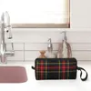 Opbergtassen Reizen Luxe Zwarte Tartan Geruite Toilettas Geometrische Gingham Check Textuur Make-up Cosmetisch Voor Schoonheid Dopp Kit Box