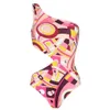 Geometric Printed Bodysuits Designer Bikini One Shoulder Push Up One Pieces Swimsuit Luxury Women Swimwear Sexy Hollow Out Beachwear Brand Bathing Suits Monokini