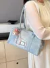 Shoulder Bags Y2K Denim Bag Handbag And Purses Totes Women 2024 Trendy Designer Ladies Casual Without Cartoon Pendant