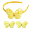 Hair Accessories Ncmama 3Pcs/set Sequins Butterfly Bands For Girl Cute Bow Hairpin Headband Children Hoop Headwear