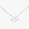 M Series Asymmetric Necklace Classic Design 925 Silver Luxury Jewelry Rose Gold Pendant Necklace Single Three Diamond Sliding Button Women's Wedding and Lover Gift