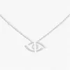 M Series Asymmetric Necklace Romantic Design 925 Silver Luxury Jewelry Rose Gold Pendant Necklace Single Three Diamond Sliding Button Women's Wedding Lover Gift