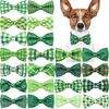Vêtements pour chiens 50/100pcs ST Patrick's Day Bows Collier amovible Pet Bow Tie Accessoires Fournitures Petits Bowties