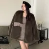 Winter Korean Version Loose Medium Long Style Atmospheric Plush Coat Temperament Imitation Fox Fur Women