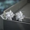 Stud Oorbellen Luxe Mode Glanzende Zirkonia Lucky Pinwheel Voor Vrouwen Temperament En Elegante Sieraden Accessoires