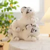 23cm 1 pçs bonito animal de pelúcia bebê tigre branco siberiano brinquedo de pelúcia macio decoração do quarto presente para menina menino plushies boneca 240321