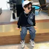 Kleidung Sets Frühling und Herbst Jungen Set 2024 Koreanische Kinder Langarm Pullover Hosen Zwei Stück 2-9Y