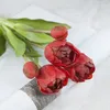 Flores decorativas 5 pçs silicone papagaio tulipa buquê de flores artificiais luxo casa sala estar deco flores planta falsa