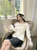 Kvinnorjackor 2024 Spring Sexy Fashion Women Off Shoulder Feather White Jackrock för damer DDXGZ2 2.19