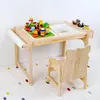 Teaware Sets Solid Wood Children's Table And Chair Can Be Lifted Kindergarten Building Blocks Play Toy Baby Learn To Write Drawing Desk