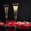 Verres à vin Verre à vin en cristal de luxe avec bordure dorée fête de mariage boisson vin diamant flûte à champagne verre à cocktail verre à vin rouge L240323