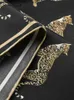 Mouchoirs Foulards en soie naturelle imprimé léopard noir véritable soie hijab sergé soie printemps automne la luxe cadeaux femme mouchoir L240322