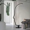 Vloerlampen Scandinavische minimalistische boog led-lamp banken voor woonkamer salontafels nachtkastje zwart huis binnen decor ontwerp verlichtingsarmaturen