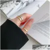 Band Rings Irregar Wave Sier Color Trendy Simple Geometric Handmade Jewelry for Women Par Size 17mm Justerbar Drop Delivery Ring DH0XU