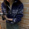 Malhas femininas vintage floco de neve suéteres mulheres inverno y2k colheita de malha cardigan feminino japonês harajuku casual manga longa zíper malhas