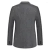 Costumes pour hommes Arrivée Suepr Grand Hommes Mode Casual Simple Boutonnage Automne et hiver Gris Stripe Imprimé Costume Plus Taille 3XL-6XL 7XL 8XL