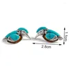 Dangle Oorbellen Vintage Natuurlijke Stijl Blauwe Turkoois Vogel Vrouwen Leuke Diervormige Oorbel Party Accessoires Sieraden Geschenken Oor Decor