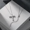 Chaînes japonaises et coréennes de luxe S925 Collier en argent sterling pour femmes avec sens de l'amour de haute qualité Zircon Stone incrusté