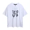 24SS European and American summer new loose men's and women's T-shirt graffiti letter print round-neck short sleeves S-XXL.