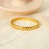 Bangle Stijlvolle roestvrijstalen 18k vergulde geometrische gesparmbanden voor vrouwen Aantasting Gratis armband sieraden cadeau