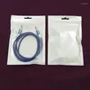 Storage Bags 50Pcs/Lot White Mobile Phone Data Cable Accessories Seal Bag Transparent Plastic Retail Packaging Poly Pouches Zipper Lock