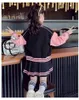 Junior Girls Baseball Suit Kid Spring and Autumn Fashion Splating Letters Kurtka plisowana spódnica 2 sztuki