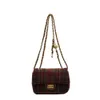 Designer Luxury Fashion Shoulder Bags Checkered Design Small Square Bag ins 2023 New Western Style Metal Lock Chain Bag