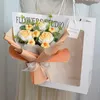 Flores decorativas Crochet Rose Bouquet Conjunto de ramo terminado Flor DIY Handicraft Anniversary Anniversary For Girlfriend