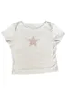 T-shirt da donna T-shirt da bambino per donna Y2k Cute Bow Letter Print Graphic Crop Tops Teen Girl Camicia estetica manica corta slim fit