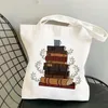 Shopping Bags Women Flowery Books Shoulder Bag Kawaii Harajuku Shopper Canvas Fashion Student Girl Handbags Tote Lady