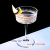 نظارات النبيذ 2 PCS Elysia Martini Cocktail Glasses Vintage Stemware Crystal Wineglass Party Champagne Cup Sherry Wine Goblet Wholesale L240323