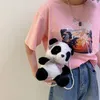 Sacos de ombro bonito panda pérola corrente boneca personalizada saco de pelúcia crossbody mochila feminina kawaii