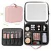 Sac de maquillage professionnel LED miroir lumineux paquet de voyage en cuir imperméable à l'eau Portable maquillage paquet maquillage artiste outils de coiffure K7Zi #