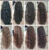 Peruk lydia uzun dalgalı kafa bandı sentetik saç perukları için Afrikalı Amerikalı kadınlar siyah 20 inç kanekalon günlük parti kıvırcık peruk