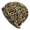 Berets Mops Hund Camo Camouflage Rosa Art Motorhaube Mütze Strickmützen Männer Frauen Hip Hop Unisex Winter Warme Skullies Beanies Caps