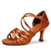 Chaussures de danse BDS211 vente talon 7/5 cm soie Satin Latin salle de bal BD femmes