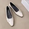 Casual Shoes Spring 2024 Women's Flats Pointed Toe Slip-on Leather Plus Size Woman Zapatos Para Mujeres